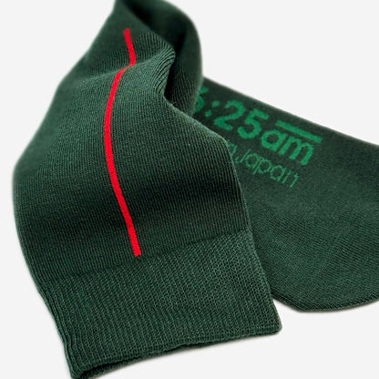 6:25am Red Line Sock 〈フォレストグリーン〉