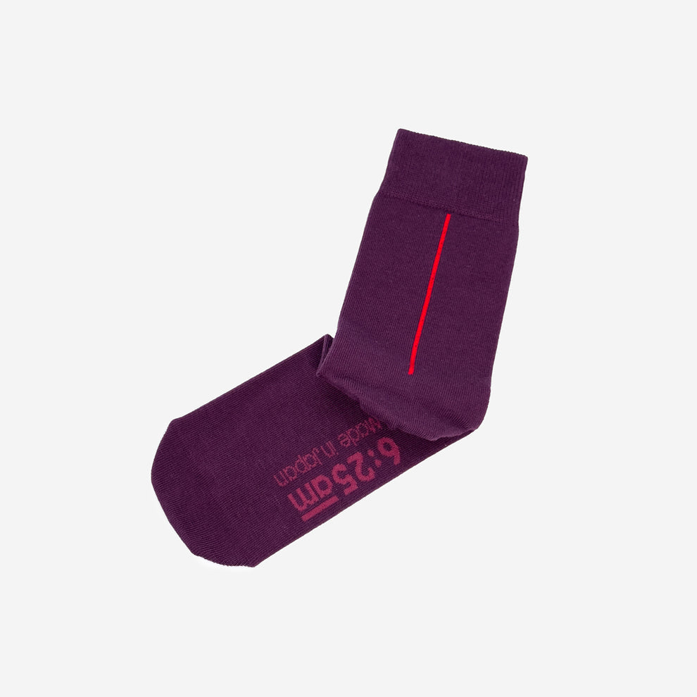 6:25am Red Line Sock 〈ベリーレッド〉