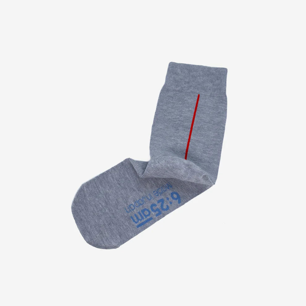 6:25am Red Line Sock 〈パールグレー〉