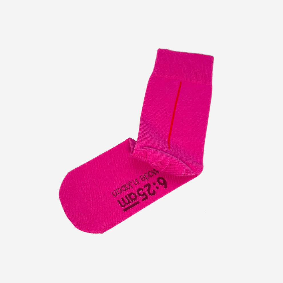 6:25am Red Line Sock 〈ネオンピンク〉