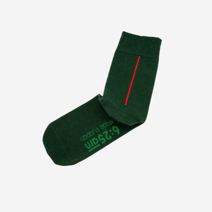 6:25am Red Line Sock 〈フォレストグリーン〉