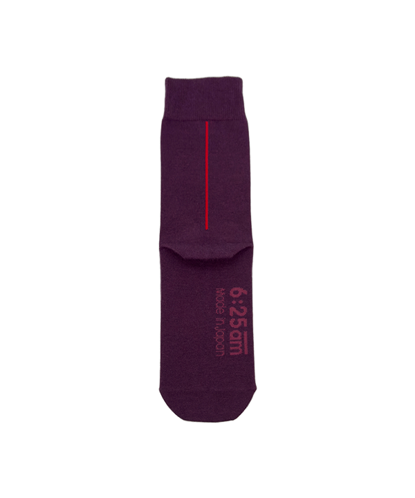 6:25am Red Line Sock 〈ベリーレッド〉