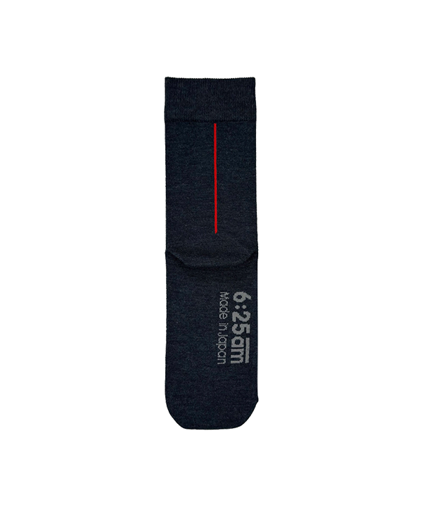 6:25am Red Line Sock 〈チャコールブラック〉