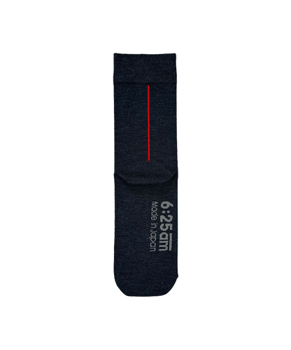 6:25am Red Line Sock 〈チャコールブラック〉
