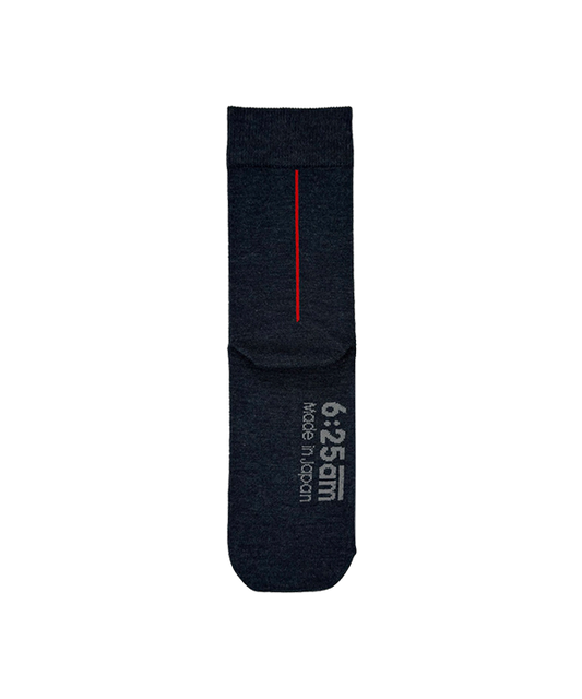 6:25am Red Line Sock 〈チャコールブラック〉
