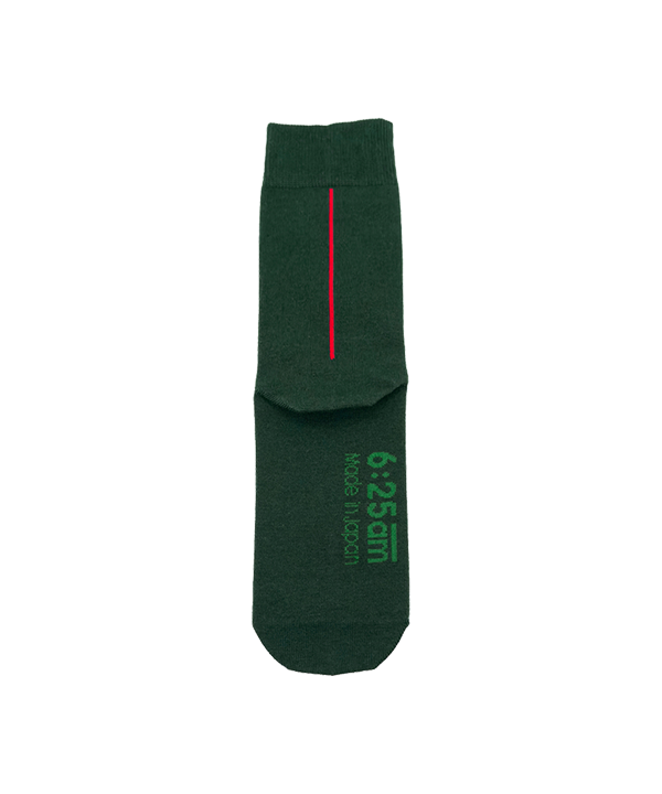 6:25am Red Line Sock 〈フォレストグリーン〉