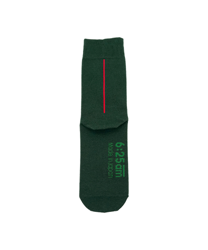 6:25am Red Line Sock 〈フォレストグリーン〉