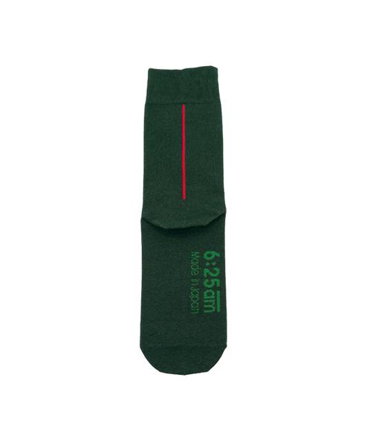 6:25am Red Line Sock 〈フォレストグリーン〉