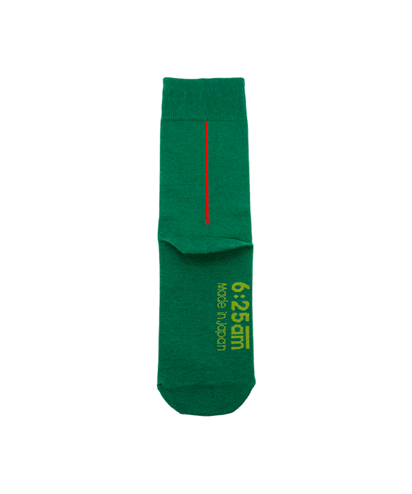 6:25am Red Line Sock 〈ジェイドグリーン〉
