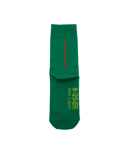 6:25am Red Line Sock 〈ジェイドグリーン〉