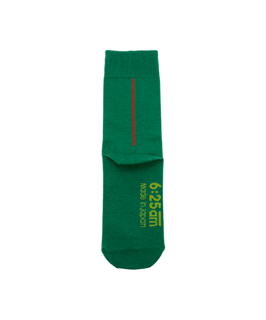 6:25am Red Line Sock 〈ジェイドグリーン〉