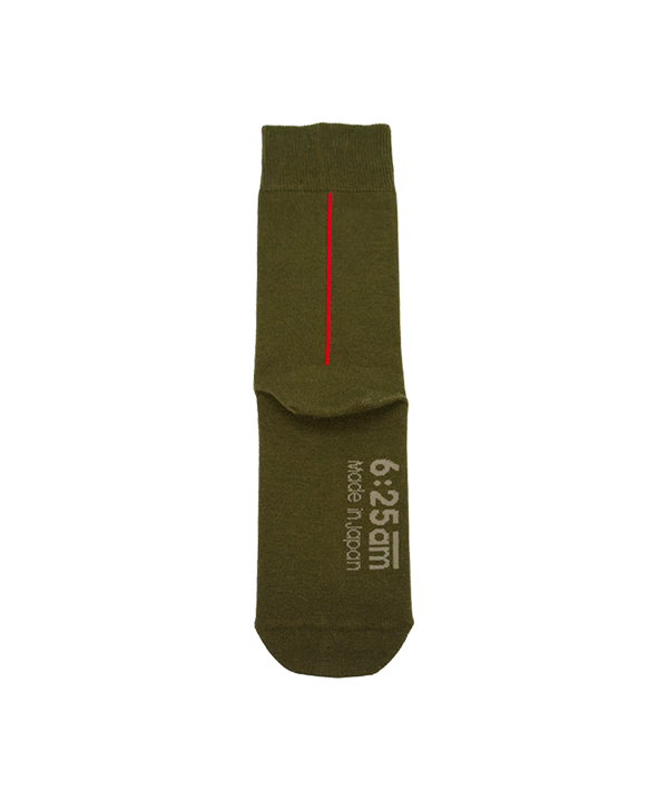 6:25am Red Line Sock 〈オリーブグリーン〉