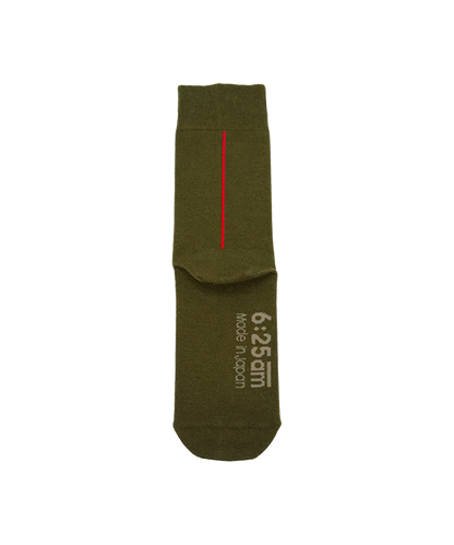 6:25am Red Line Sock 〈オリーブグリーン〉