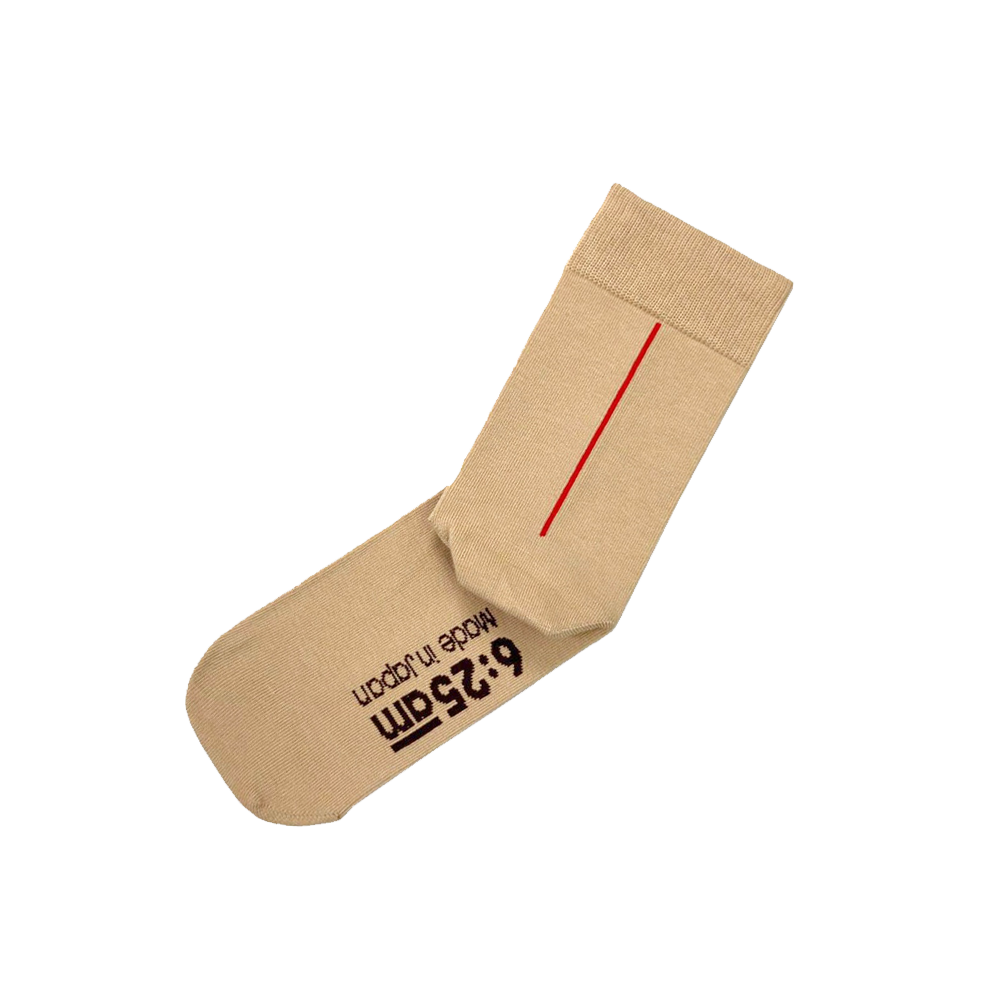 6:25am Red Line Sock 〈ウィートベージュ〉